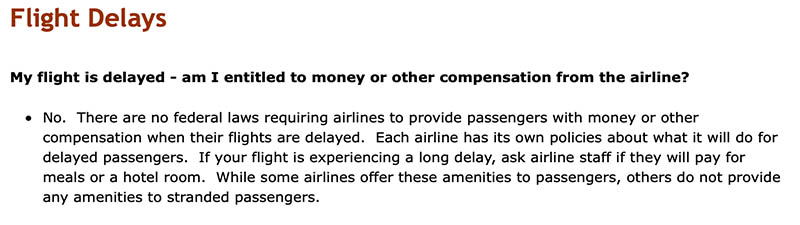 ¿Qué le debe United Airlines durante un retraso de vuelo? (Pista: no $10,000)